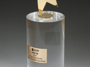 Aegon Siker díj / plexi henger réz csillaggal